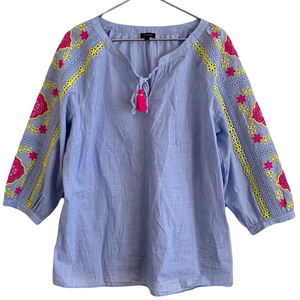 Talbots embroidered blouse - Picture 4 of 9